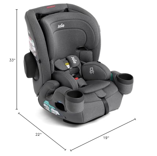 Joie Saffron SI 4-in-1 Car Seat – Car Seat for Infants to Toddlers to Big Kids - 4 Modes, 10-Position No-Rethread Headrest &amp; Harness (Thunder)