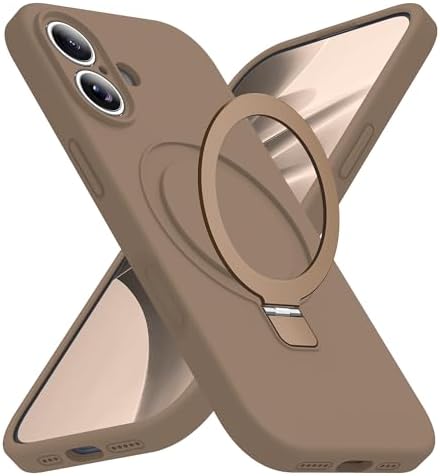 SKYLMW Compatible with iPhone 17 Air Case with Magnetic Invisible Stand Compatible with Mag-Safe Military Drop Tested Shockproof Silicone iPhone 17 Air Phone Cases for Women Men 6.6"，Pink