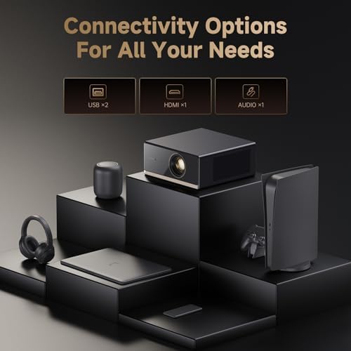 Wanbo X5 Pro Google TV Smart Projector with Wi-Fi &amp; Bluetooth, 4K Supported, 1100 ANSI Outdoor &amp; Home Movie Projector, Auto Focus &amp; Keystone, HDMI 2.0, Voice Control, HDR10 (2025 Upgrade)
