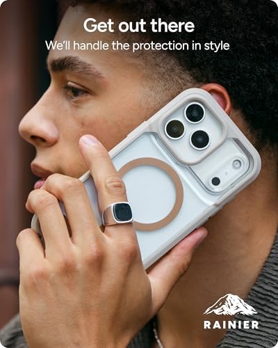 ZAGG Rainier Case with Kickstand for iPhone 17 - Smoke Black, Graphene 22ft (7m) Drop Protection, Lanyard Attach Points, MagSafe, Wireless Charging Compatible, 2-Piece Design, Phone Case