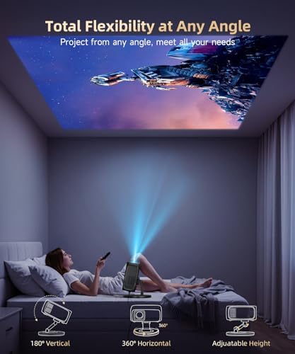 [1500ANSI/ Google TV] Smart Projector with WiFi and Bluetooth, SOPYOU Portable Outdoor Projector 4K Support, Auto Focus &amp; Keystone, Built-in Apps, Indoor Home Theater with 360° Rotatable Stand