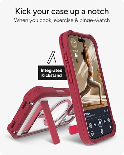 ZAGG Rainier Case with Kickstand for iPhone 17 - Smoke Black, Graphene 22ft (7m) Drop Protection, Lanyard Attach Points, MagSafe, Wireless Charging Compatible, 2-Piece Design, Phone Case