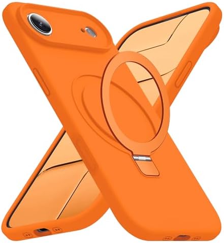 SKYLMW Compatible with iPhone 17 Air Case with Magnetic Invisible Stand Compatible with Mag-Safe Military Drop Tested Shockproof Silicone iPhone 17 Air Phone Cases for Women Men 6.6"，Pink