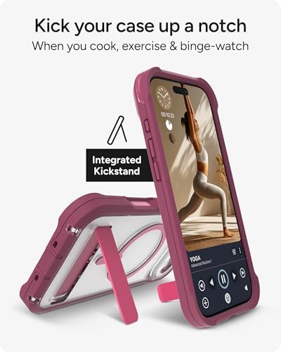 ZAGG Rainier Case with Kickstand for iPhone 17 - Smoke Black, Graphene 22ft (7m) Drop Protection, Lanyard Attach Points, MagSafe, Wireless Charging Compatible, 2-Piece Design, Phone Case
