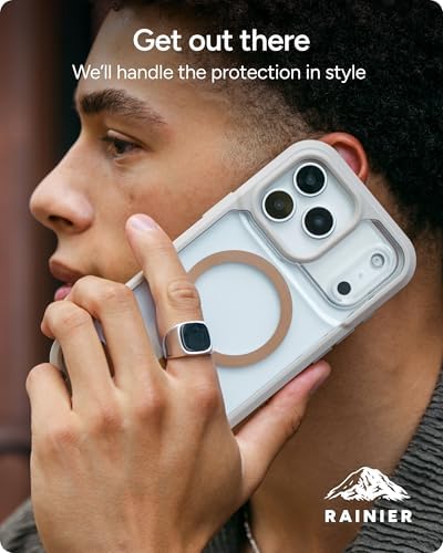 ZAGG Rainier Case with Kickstand for iPhone 17 - Smoke Black, Graphene 22ft (7m) Drop Protection, Lanyard Attach Points, MagSafe, Wireless Charging Compatible, 2-Piece Design, Phone Case