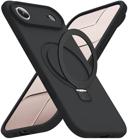 SKYLMW Compatible with iPhone 17 Air Case with Magnetic Invisible Stand Compatible with Mag-Safe Military Drop Tested Shockproof Silicone iPhone 17 Air Phone Cases for Women Men 6.6"，Pink