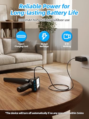 Sanyipace Locator 512Hz, Underground Pipe Locator, Underground Cable Location Device, Sewer Camera Accessories, 3000mAh Battery Powered, Rechargeable Receiver Locating Wand - Blue &amp; Black
