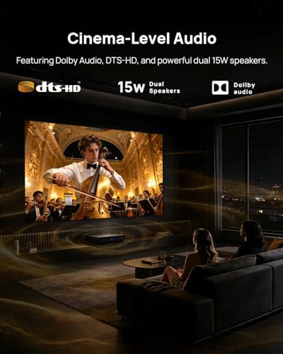 WEMAX Nova Pro 4K Ultra Short Throw Projector, 150" ALPD Laser TV with Smart Google TV, 2100 ISO Lumens, Dolby Audio, UST Projector for Movie, WiFi Bluetooth, Built in Google Assistant (Black)
