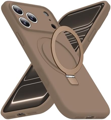 SKYLMW Compatible with iPhone 17 Air Case with Magnetic Invisible Stand Compatible with Mag-Safe Military Drop Tested Shockproof Silicone iPhone 17 Air Phone Cases for Women Men 6.6"，Pink