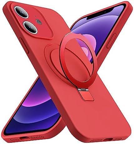 SKYLMW Compatible with iPhone 17 Air Case with Magnetic Invisible Stand Compatible with Mag-Safe Military Drop Tested Shockproof Silicone iPhone 17 Air Phone Cases for Women Men 6.6"，Pink