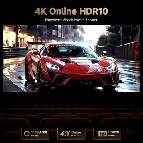 Wanbo X5 Pro Google TV Smart Projector with Wi-Fi &amp; Bluetooth, 4K Supported, 1100 ANSI Outdoor &amp; Home Movie Projector, Auto Focus &amp; Keystone, HDMI 2.0, Voice Control, HDR10 (2025 Upgrade)