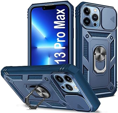 PASNEW Women Case for iPhone 17Air,Metal Kickstand &amp; Slide Camera Cover,Multi-Layer Heavy Duty Full Body Shockproof Protection Hard Shell for iPhone 17 Air,Red