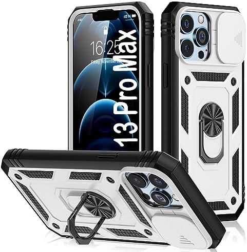 PASNEW Women Case for iPhone 17Air,Metal Kickstand &amp; Slide Camera Cover,Multi-Layer Heavy Duty Full Body Shockproof Protection Hard Shell for iPhone 17 Air,Red