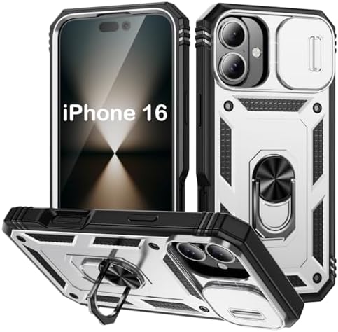 PASNEW Women Case for iPhone 17Air,Metal Kickstand &amp; Slide Camera Cover,Multi-Layer Heavy Duty Full Body Shockproof Protection Hard Shell for iPhone 17 Air,Red