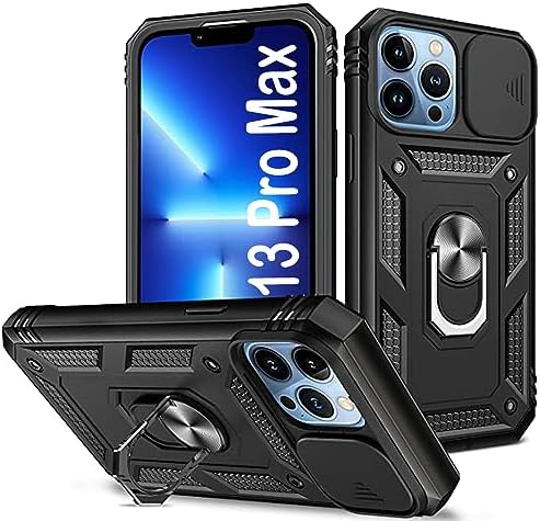 PASNEW Women Case for iPhone 17Air,Metal Kickstand &amp; Slide Camera Cover,Multi-Layer Heavy Duty Full Body Shockproof Protection Hard Shell for iPhone 17 Air,Red