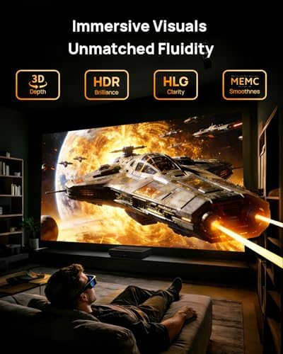 WEMAX Nova Pro 4K Ultra Short Throw Projector, 150" ALPD Laser TV with Smart Google TV, 2100 ISO Lumens, Dolby Audio, UST Projector for Movie, WiFi Bluetooth, Built in Google Assistant (Black)
