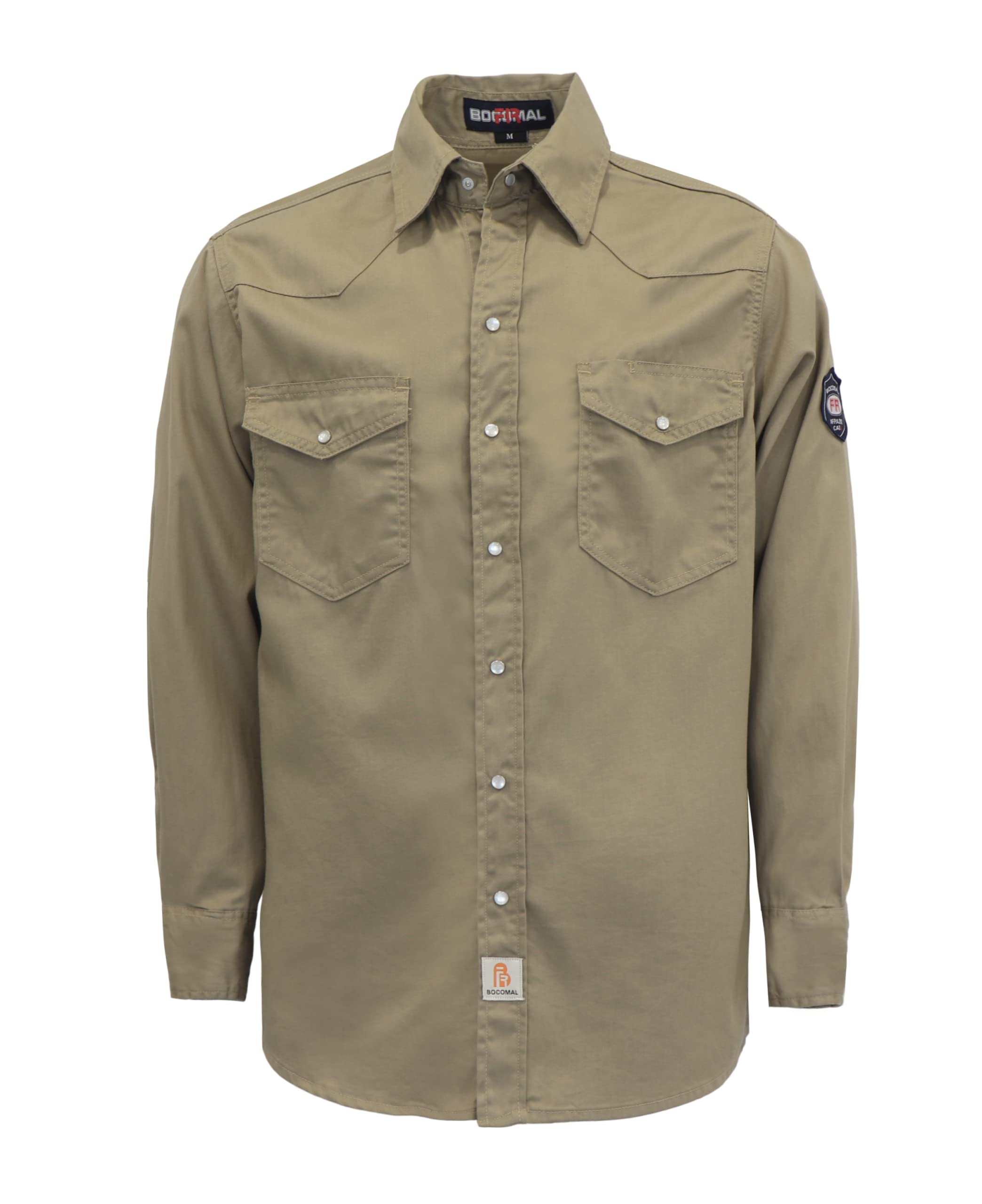 BOCOMAL FR Shirts 6.25oz Lightweight Welding Shirts Flame Resistant Men's Fire Retardant Shirt