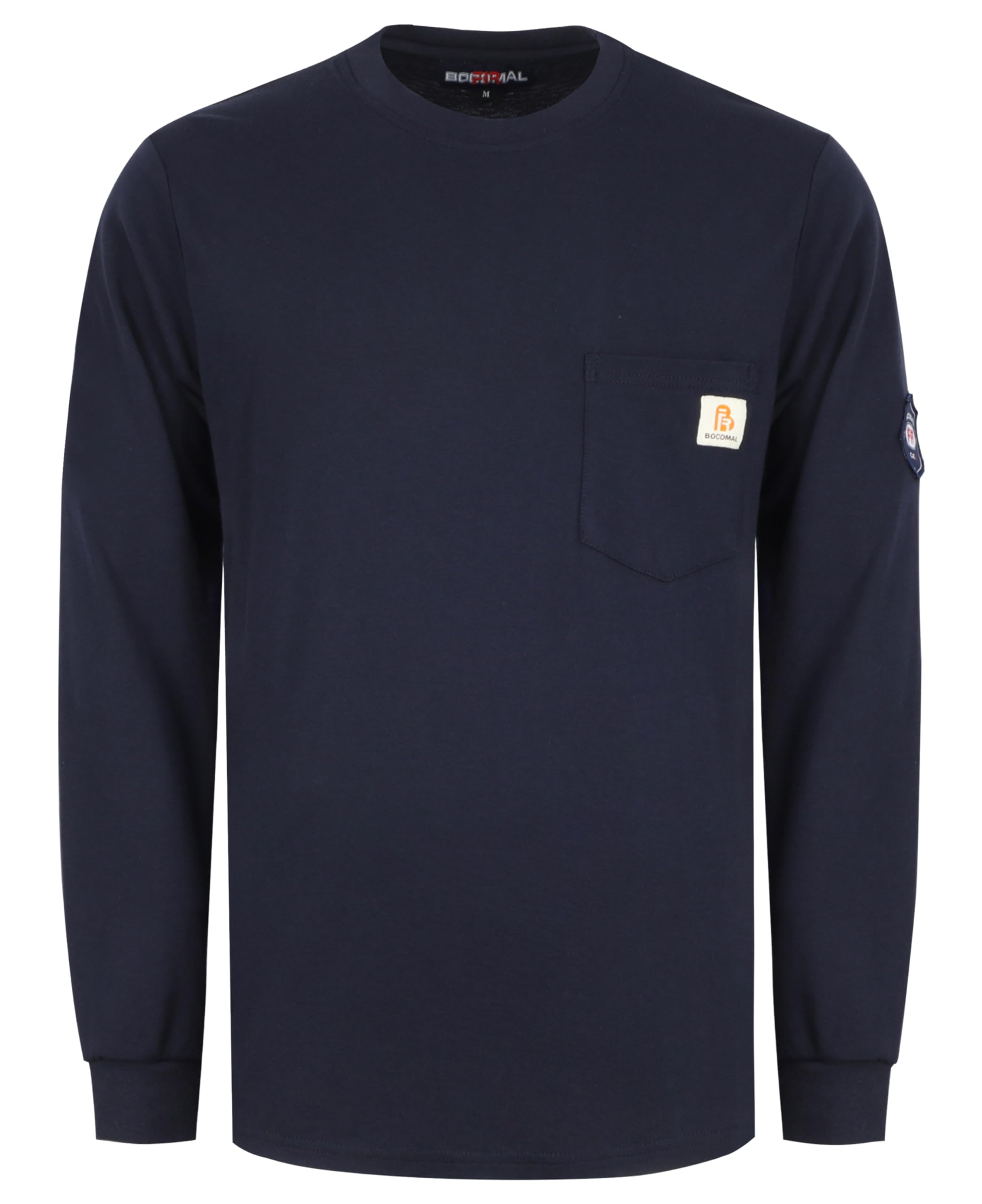 BOCOMAL FR Shirts Lightweight Classic Crew Long Sleeve Fire Resistant Shirt CAT2