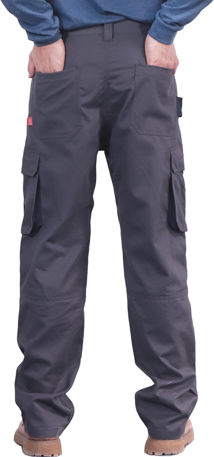 BOCOMAL FR Pants for Men Utility Cargo Pockets Flame Resistant/Fire Retardant Carpenter Water Oil Repellent Finish