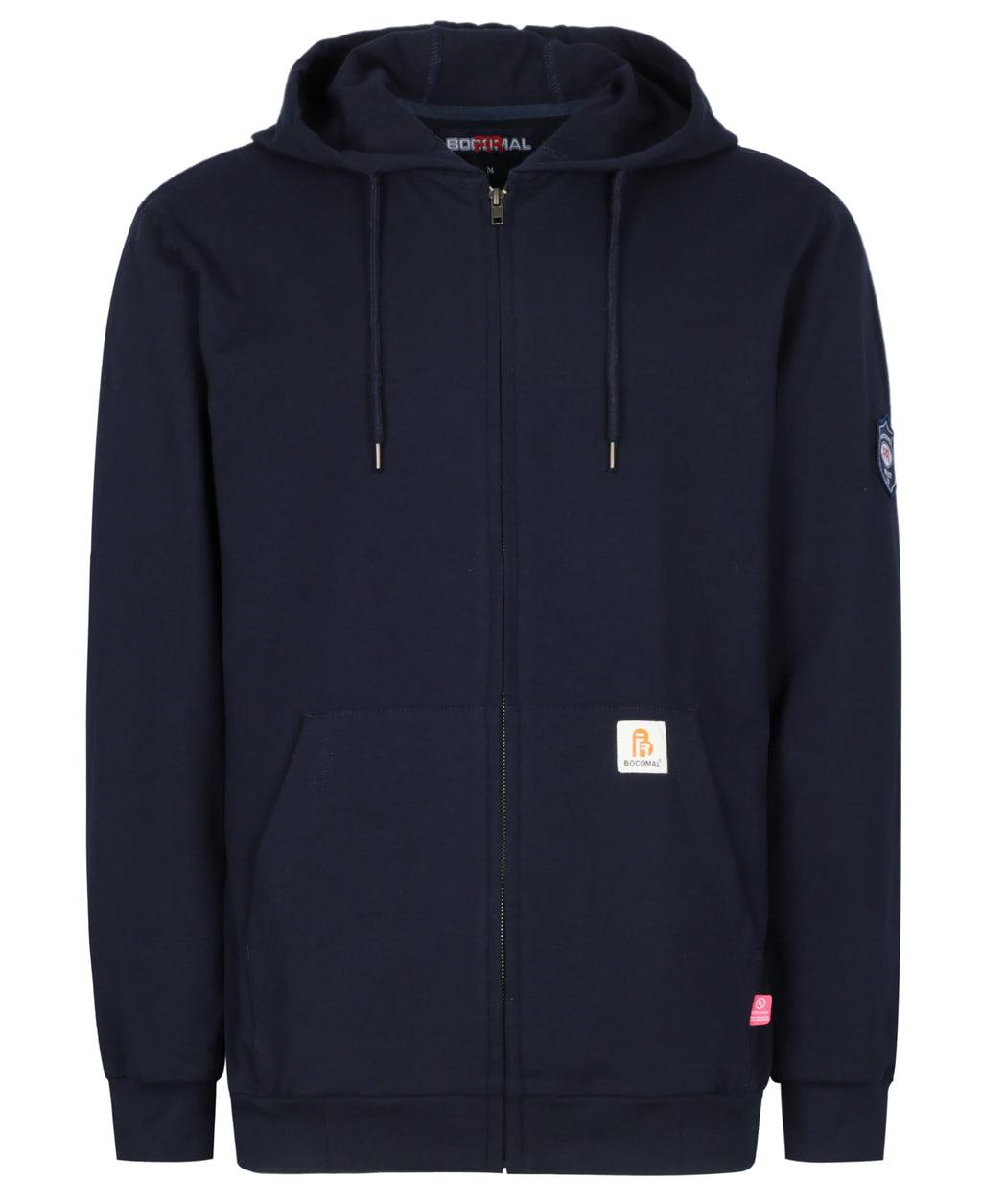 BOCOMAL FR Hoodies Zipper Front for Summer 7.5oz Lightweight Cotton Flame Resistant Sweatshirt（Non Fleece）