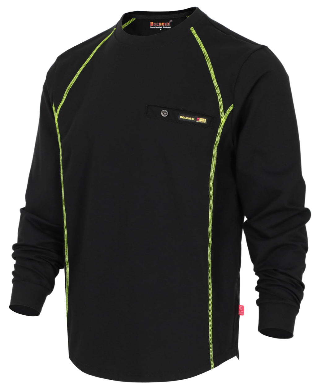 BOCOMAL FR Shirts for Men Melt Pocket Lightweight Crew T-Shirt NFPA2112/CAT2 Fire Resistant Work Shirt