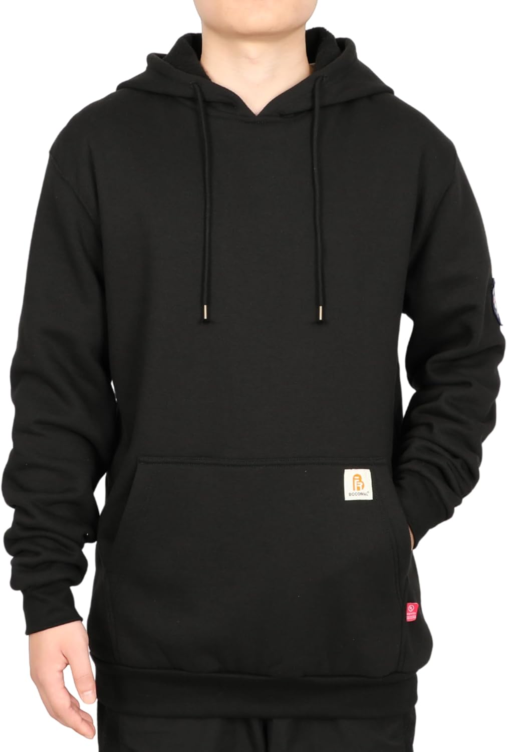 BOCOMAL FR Hoodies Pullover 10.5oz Cotton Fleece Flame Resistant Hooded Sweatshirts