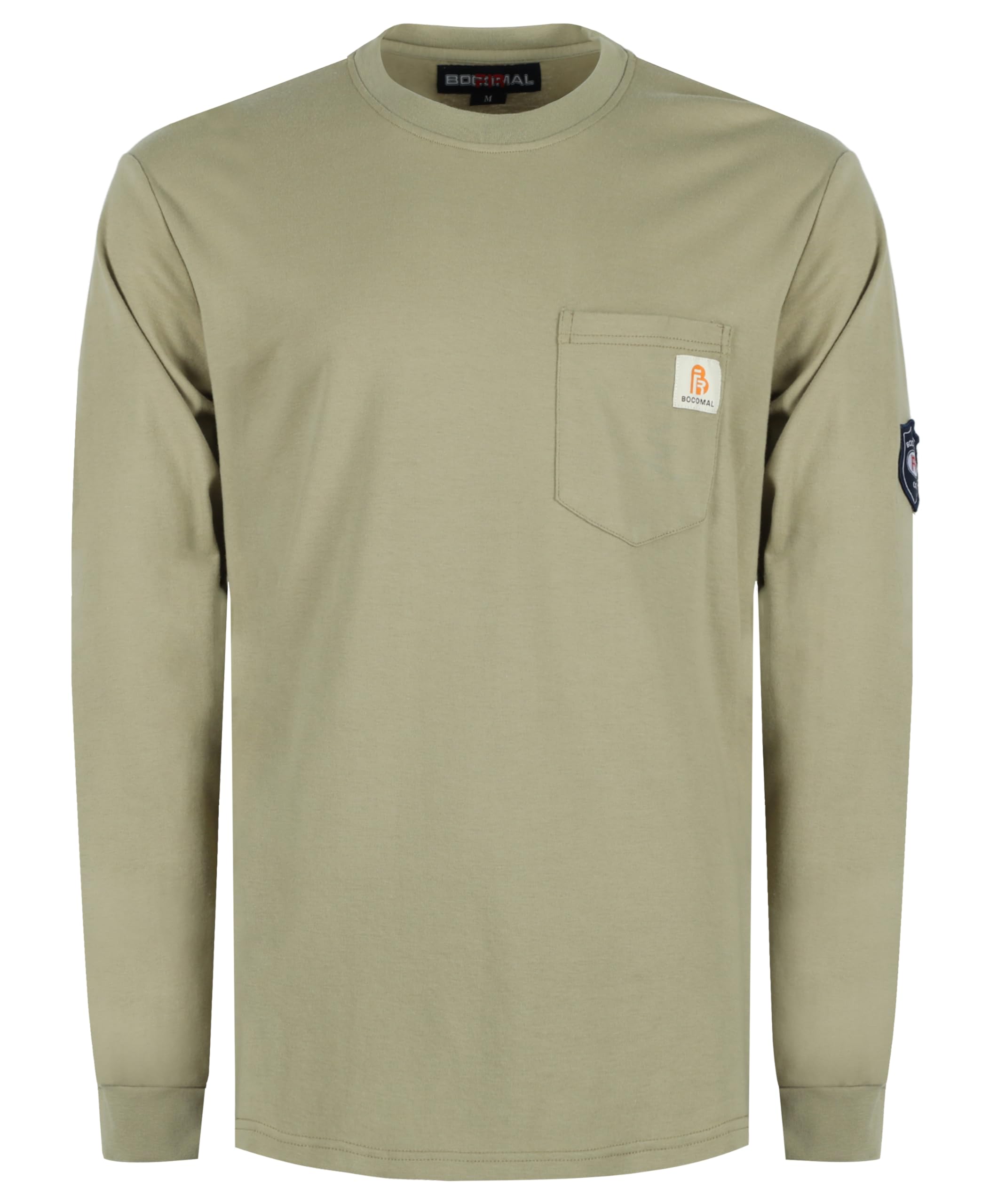 BOCOMAL FR Shirts Lightweight Classic Crew Long Sleeve Fire Resistant Shirt CAT2