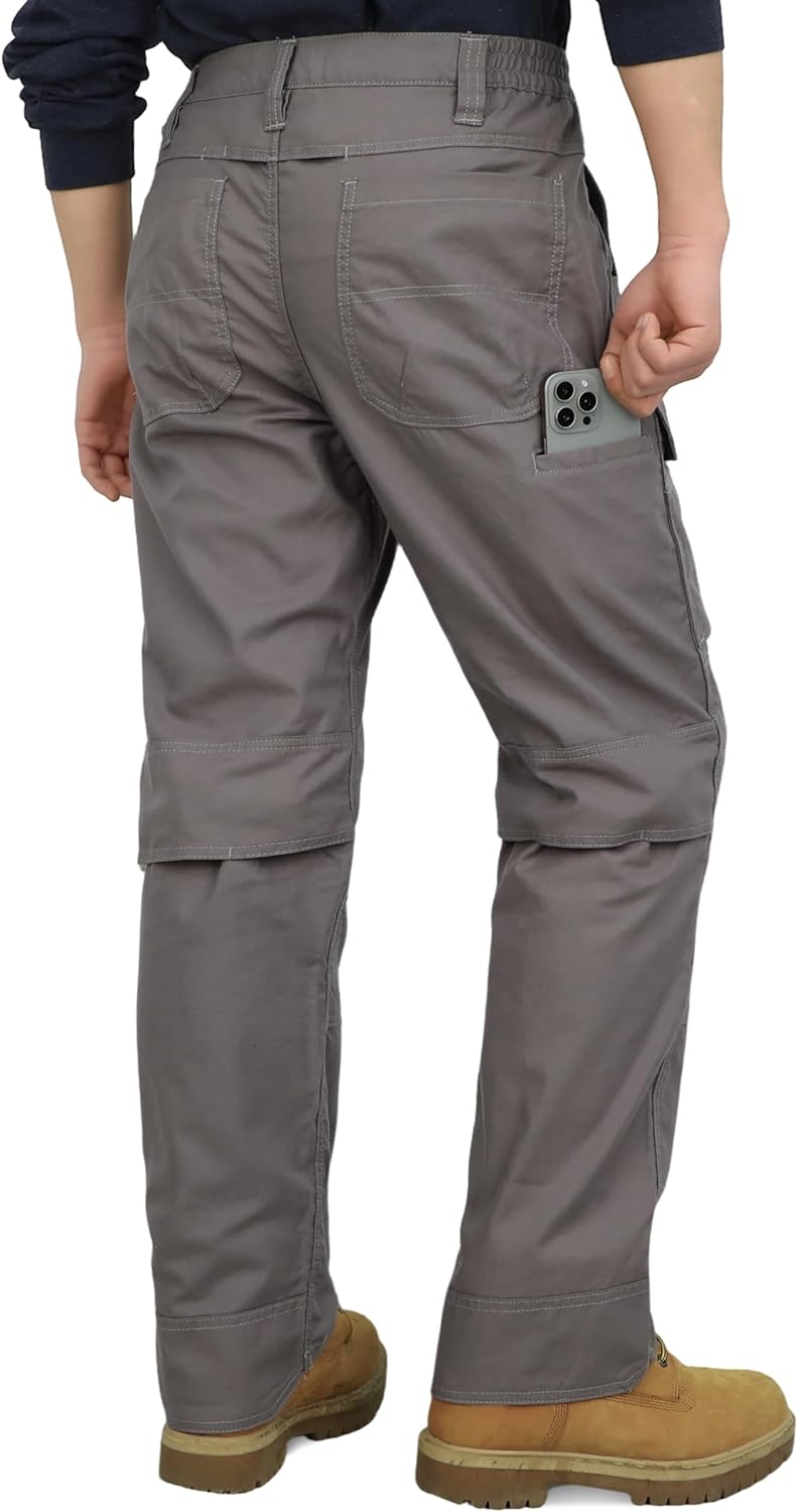 BOCOMAL Men's FR Cargo Pants for Summer Breathable Airflow Vented Design Lightweight Dura Duck Fire Resistant Workwear
