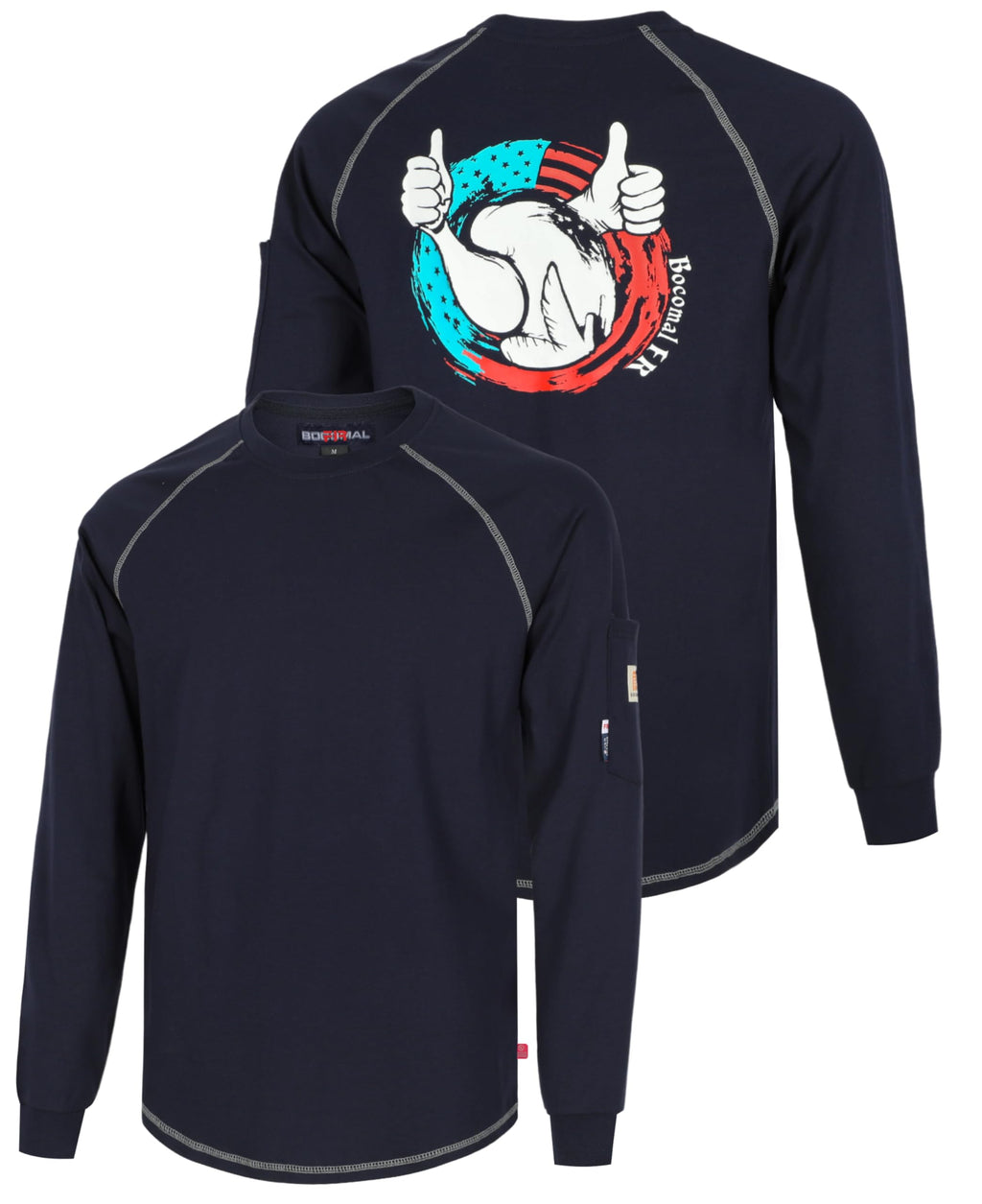 BOCOMAL FR Shirts Heather Series 6oz Flame Resistant T Shirt NFPA2112 CAT2 Fire Retardant Crew Work Shirt