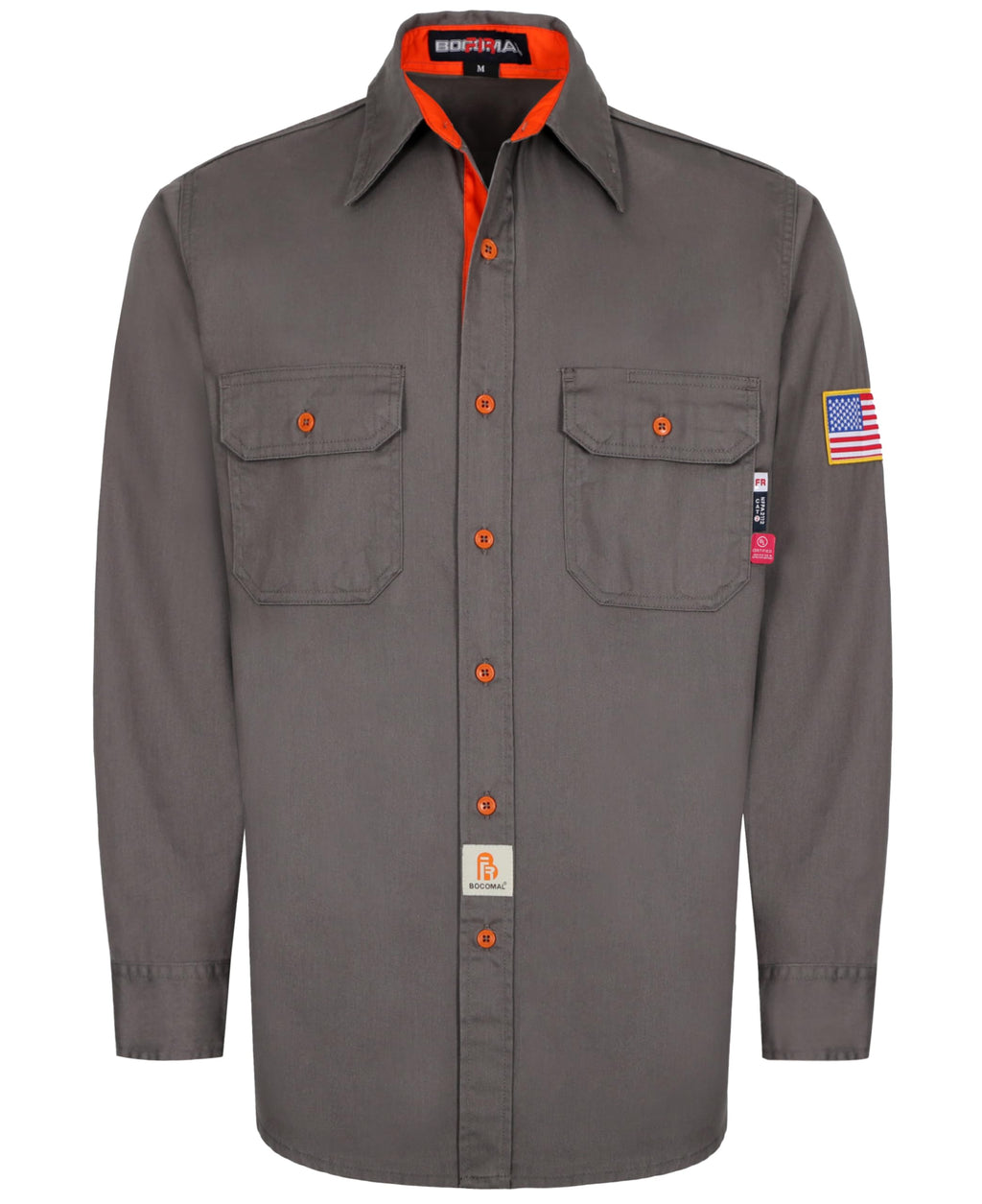 BOCOMAL FR Shirts for Men Flame Resistant Light Weight NFPA2112 Fire Retardant Welding Shirt Water & Oil Repellent Finish