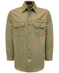 BOCOMAL FR Shirts for Men Snaps Down 7.5oz Water Repellent Fire Resistant Welding Jackets-NFPA2112 CAT2