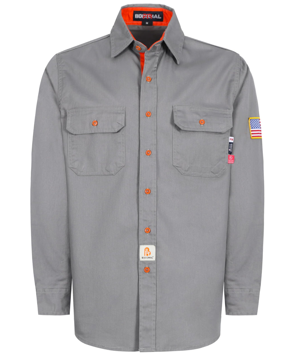 BOCOMAL FR Shirts for Men Flame Resistant Light Weight NFPA2112 Fire Retardant Welding Shirt Water & Oil Repellent Finish