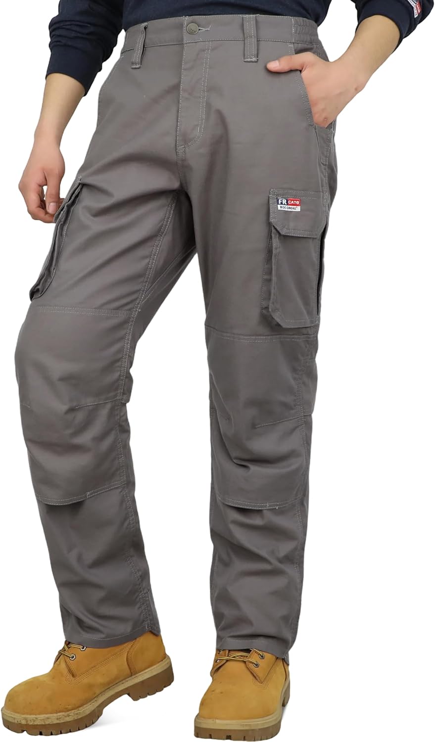 BOCOMAL Men's FR Cargo Pants for Summer Breathable Airflow Vented Design Lightweight Dura Duck Fire Resistant Workwear