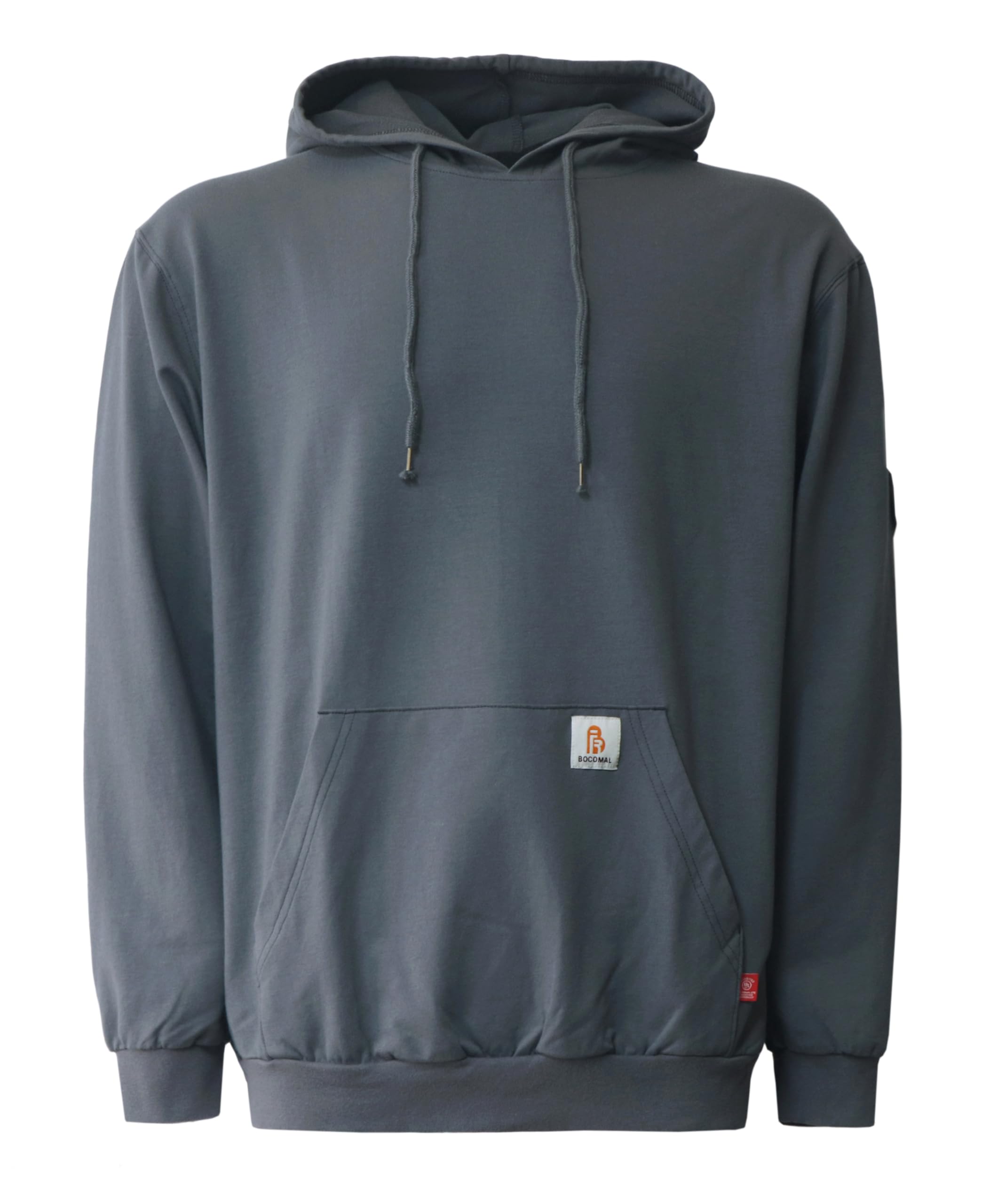 BOCOMAL FR Hoodie Pullover Idea for Summer 7.5oz Lightweight Cotton Flame Resistant Sweatshirt (Non Fleece)