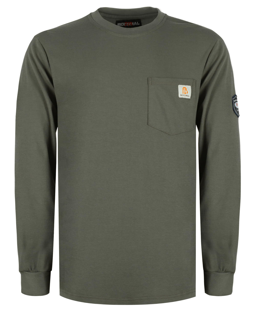 BOCOMAL FR Shirts Lightweight Classic Crew Long Sleeve Fire Resistant Shirt CAT2