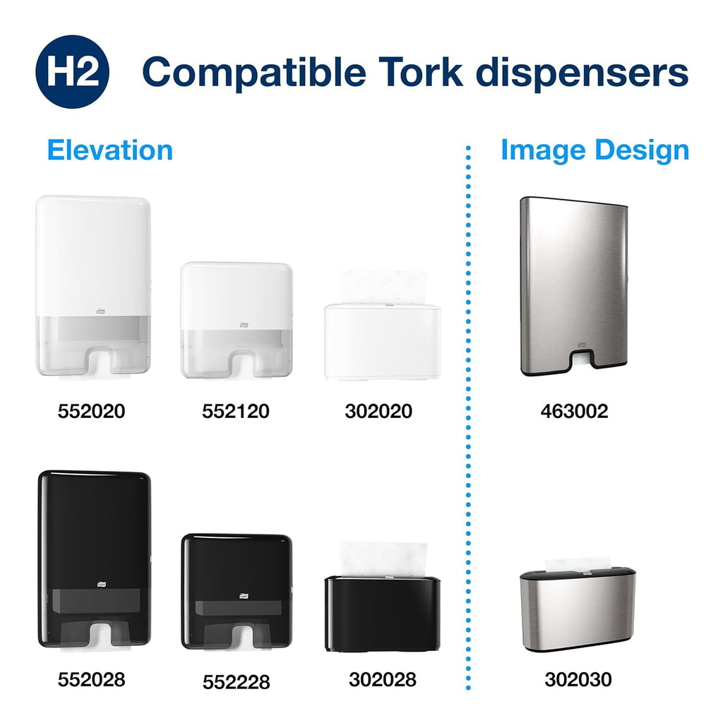 Tork Multifold Hand Towel White H2, Universal, 100% Recycled Fibers, 16 x 250 Towels, MB540A