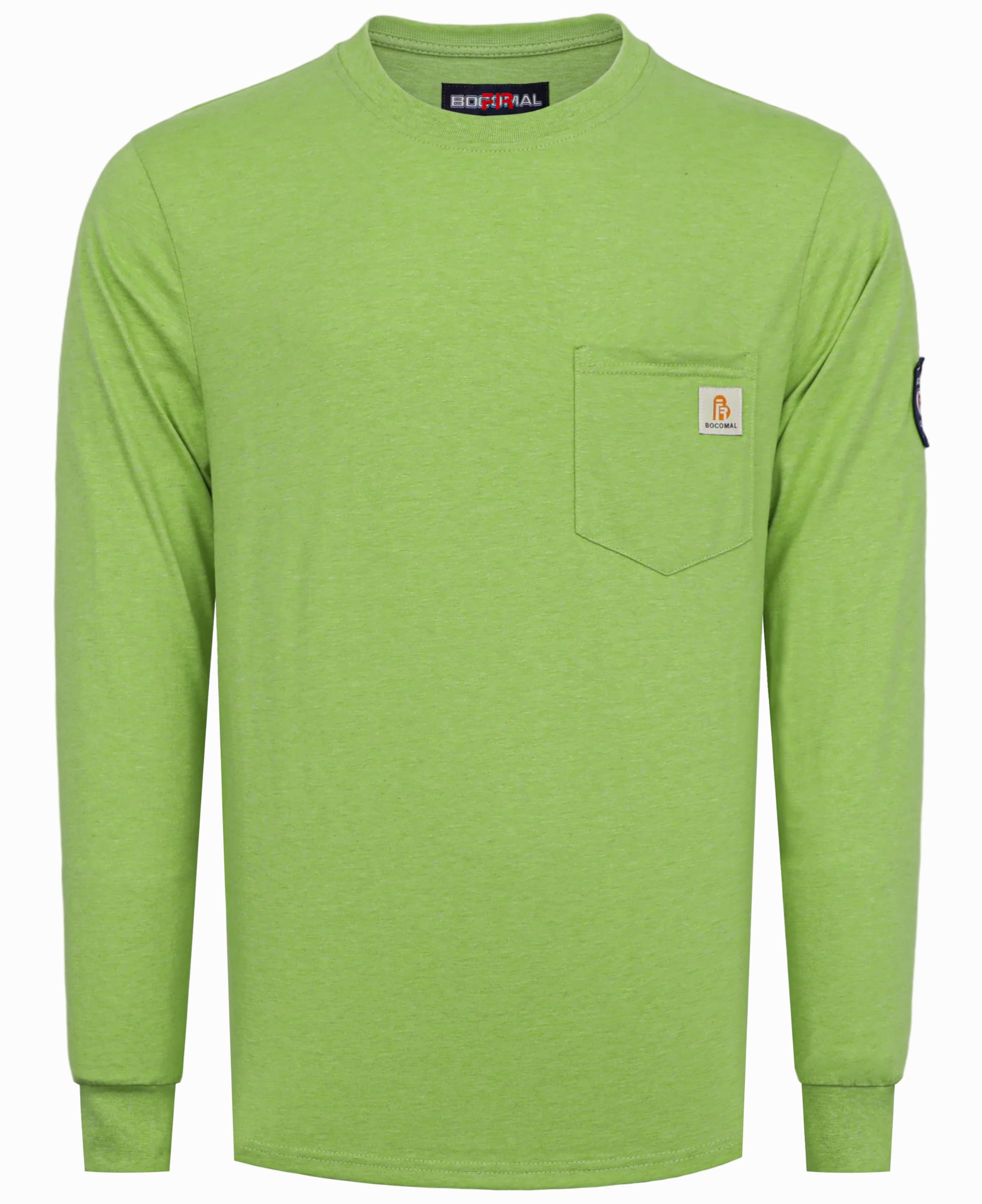 BOCOMAL FR Shirts Lightweight Classic Crew Long Sleeve Fire Resistant Shirt CAT2