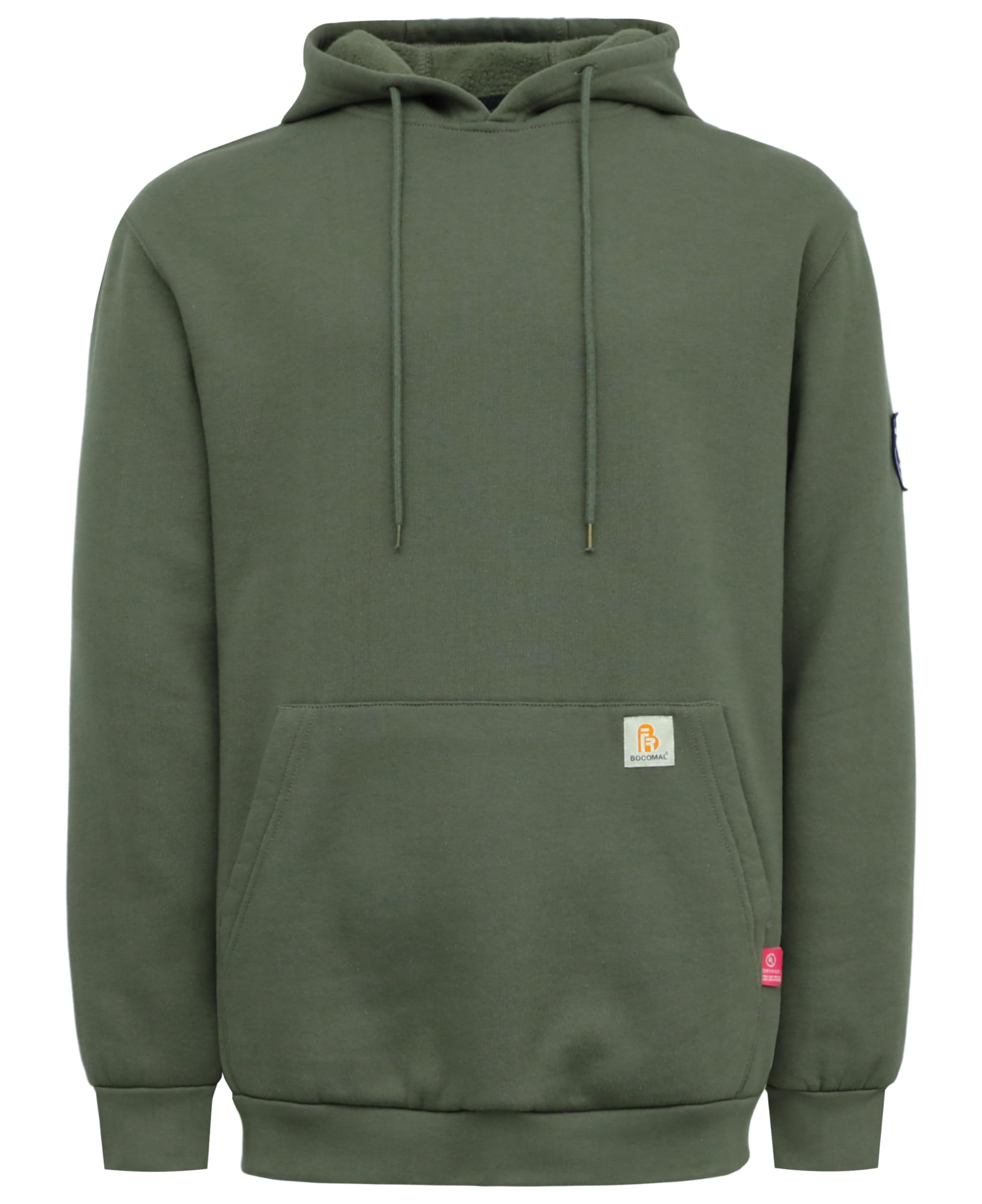 BOCOMAL FR Hoodies Pullover 10.5oz Cotton Fleece Flame Resistant Hooded Sweatshirts