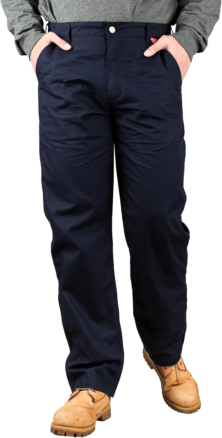 BOCOMAL FR Stretch Pants for Men Lightweight Ripstop Relaxed Casual Style Water Repellent Finish Flame Resistant Work Jeans