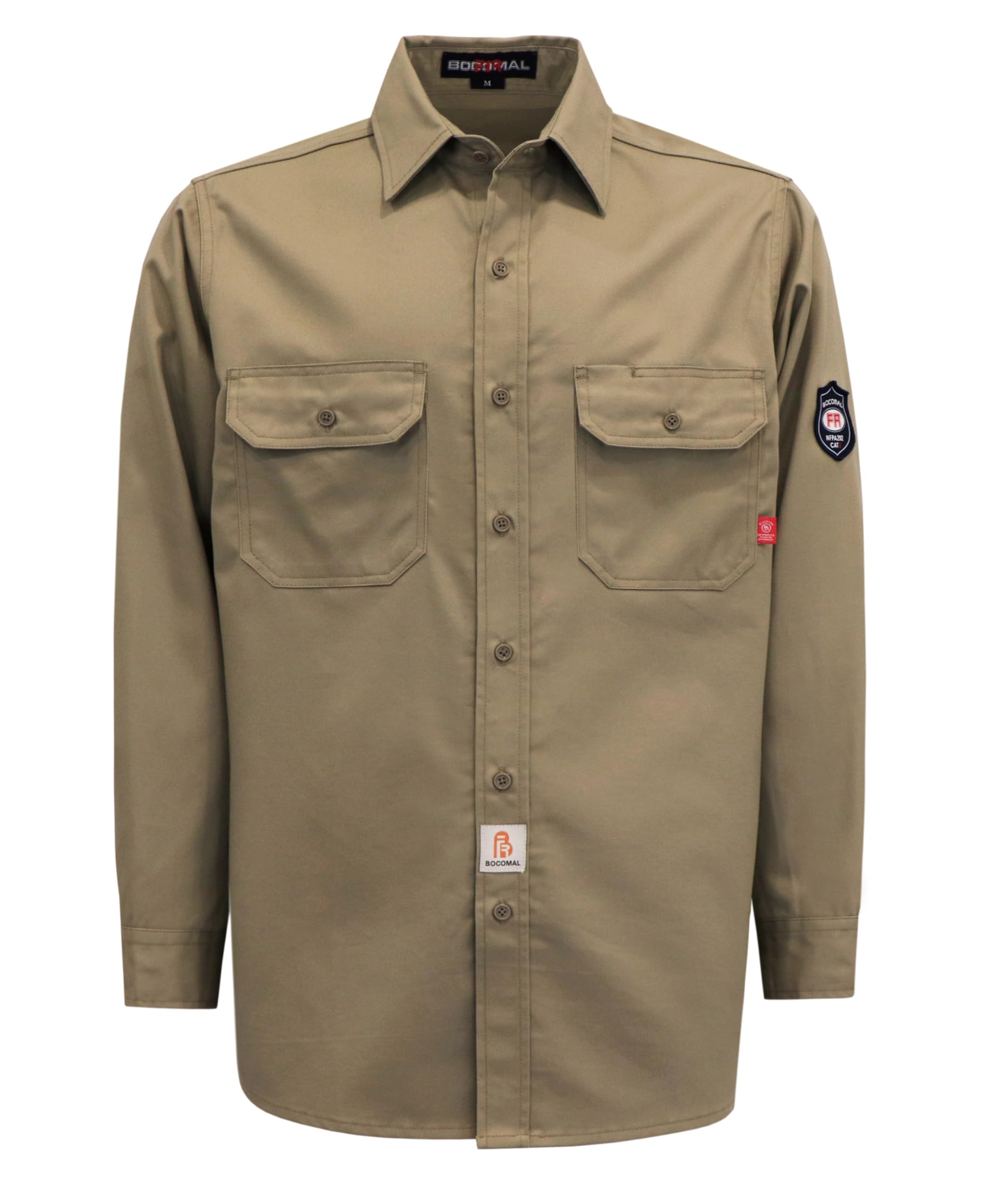 BOCOMAL FR Shirts 6.25oz Lightweight Welding Shirts Flame Resistant Men's Fire Retardant Shirt