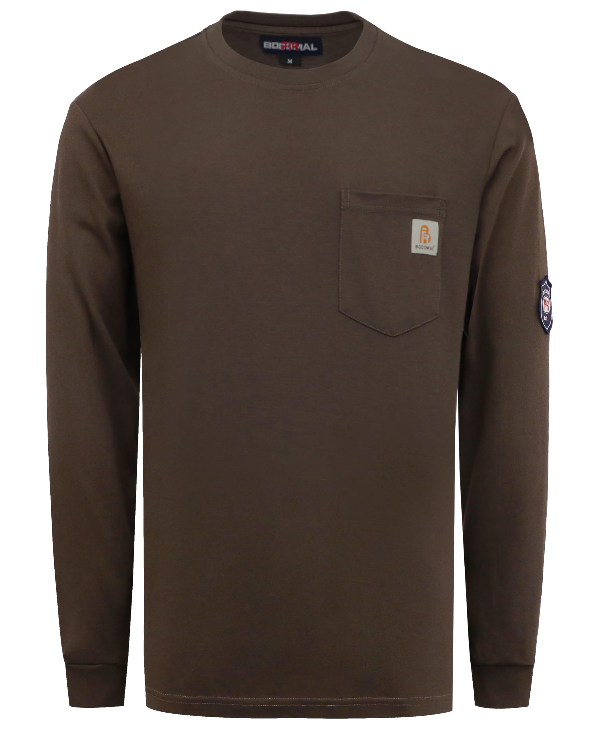 BOCOMAL FR Shirts Lightweight Classic Crew Long Sleeve Fire Resistant Shirt CAT2