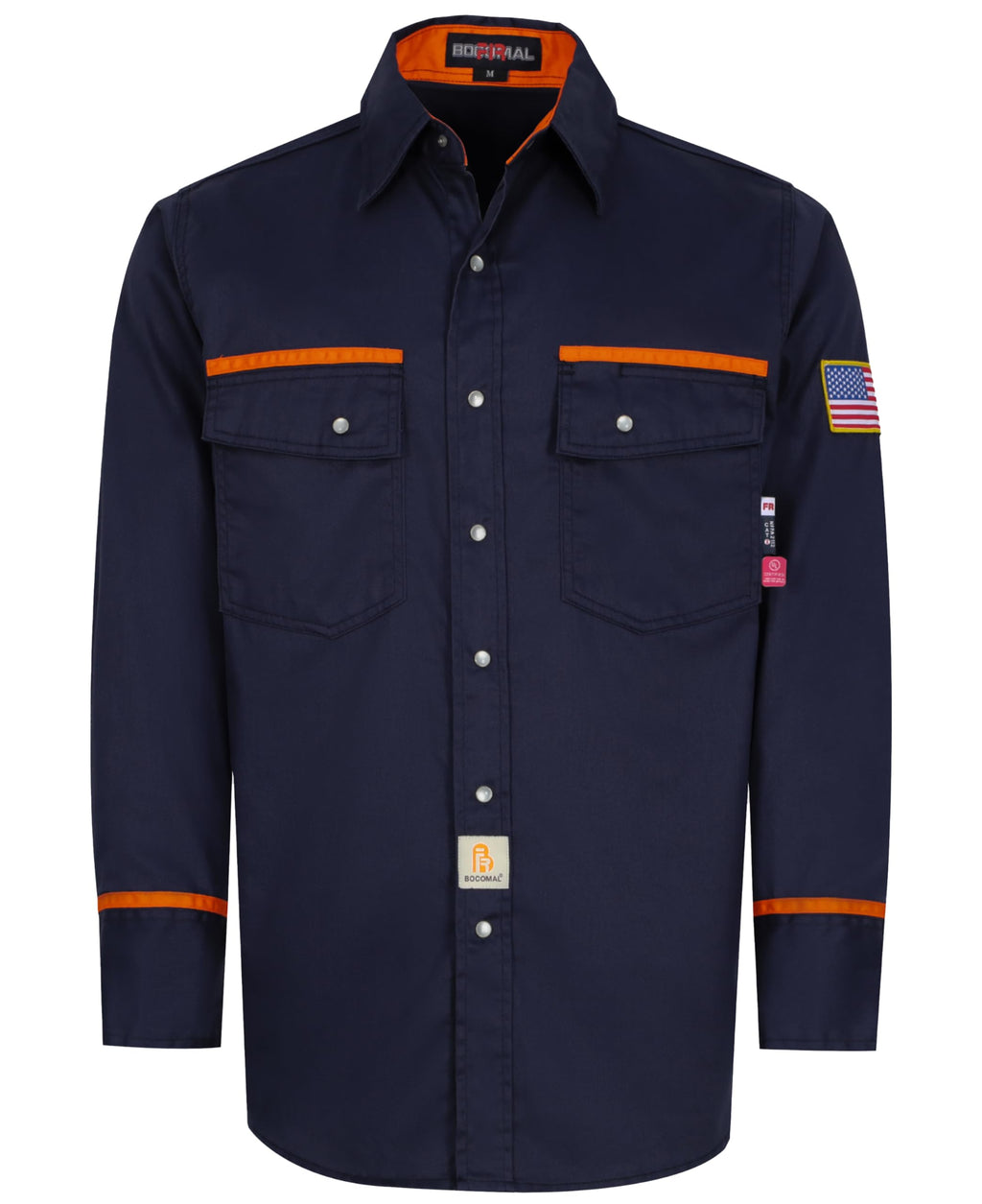 BOCOMAL FR Shirts for Men Flame Resistant Light Weight NFPA2112 Fire Retardant Welding Shirt Water & Oil Repellent Finish