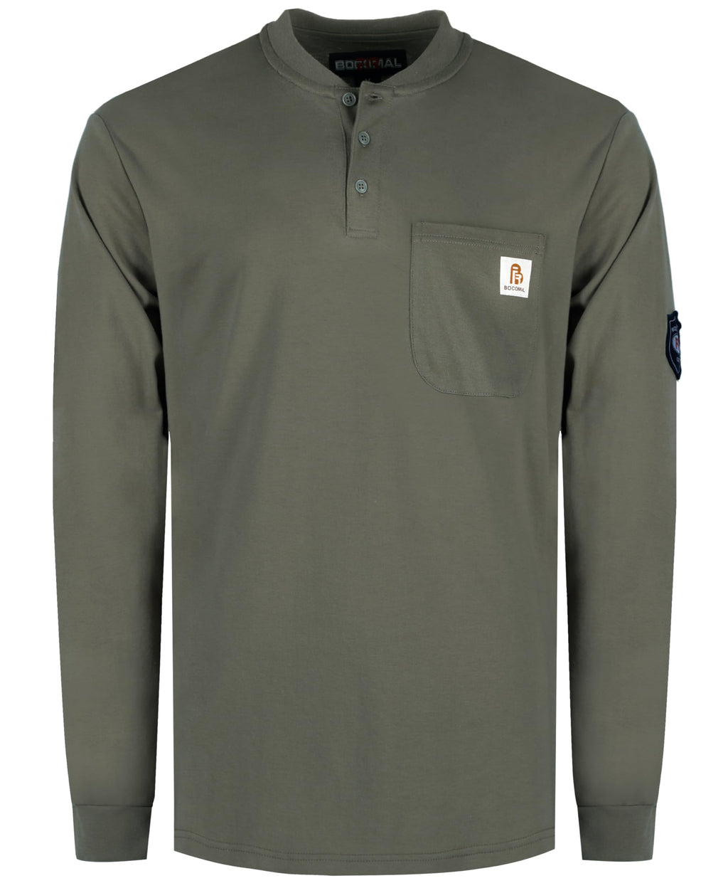 BOCOMAL FR Shirts Flame Resistant Shirt 5.5oz 100% Cotton Light Weight CAT2 Fire Retardant Henley Shirts
