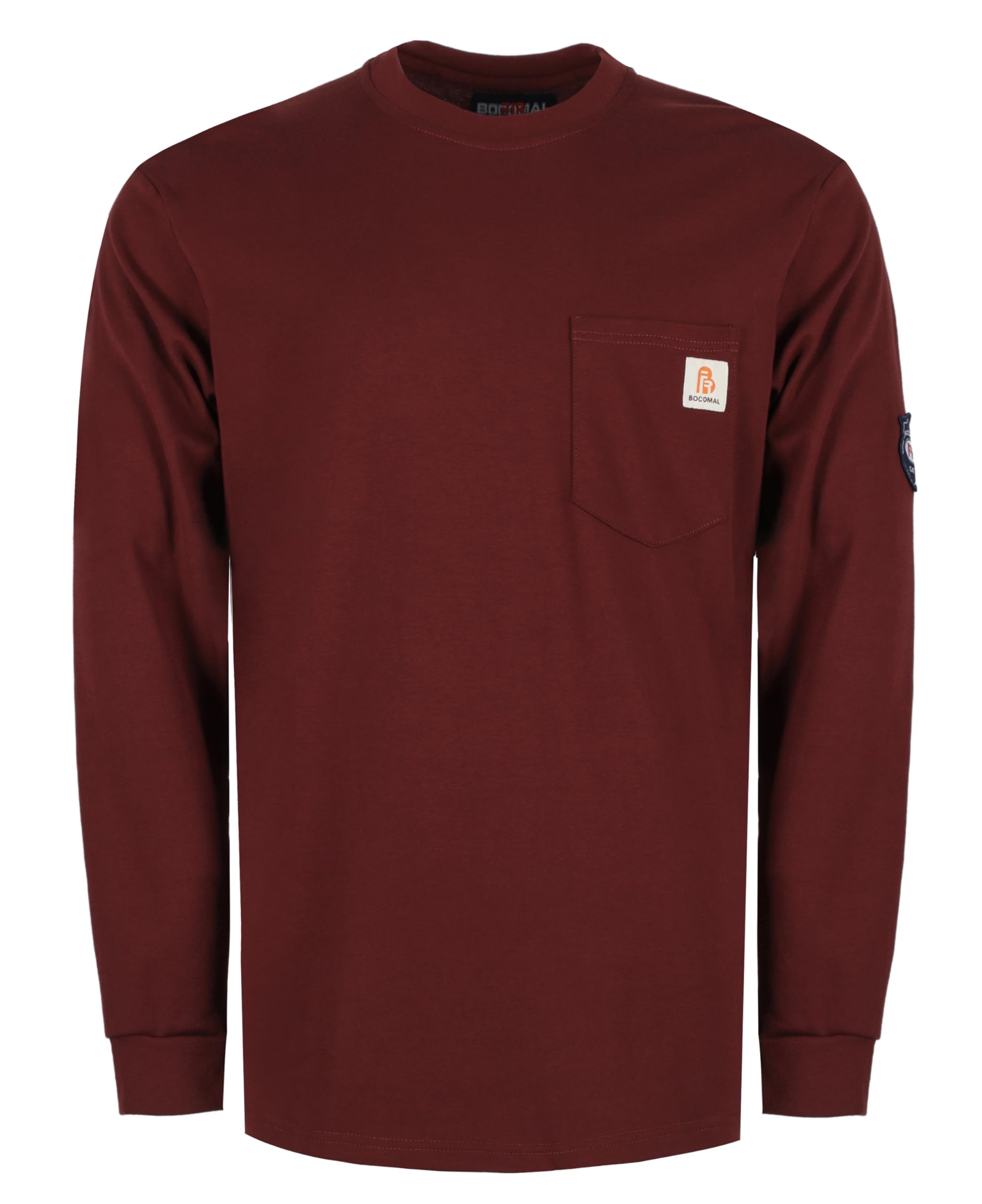BOCOMAL FR Shirts Lightweight Classic Crew Long Sleeve Fire Resistant Shirt CAT2