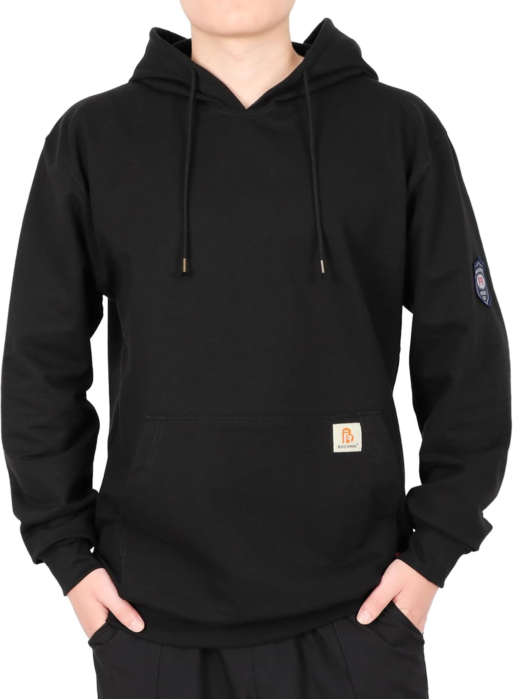 BOCOMAL FR Hoodie Pullover Idea for Summer 7.5oz Lightweight Cotton Flame Resistant Sweatshirt (Non Fleece)