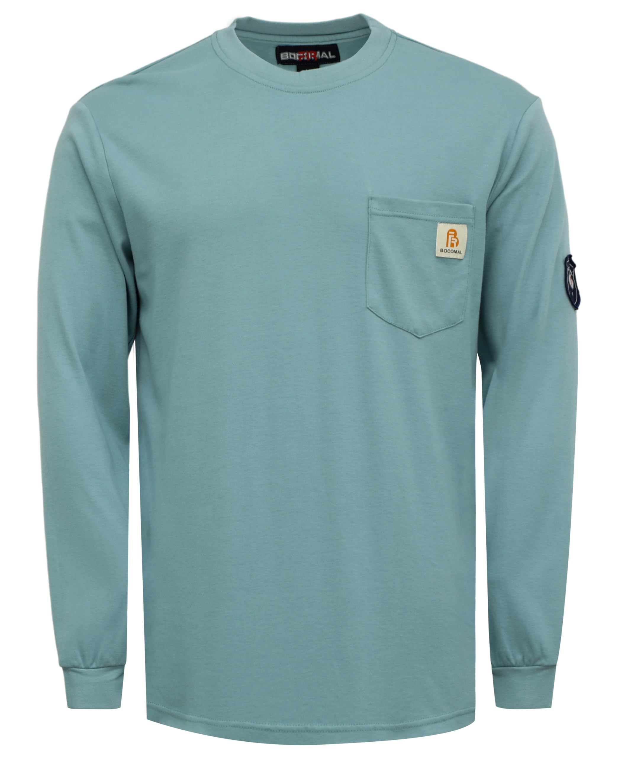 BOCOMAL FR Shirts Lightweight Classic Crew Long Sleeve Fire Resistant Shirt CAT2