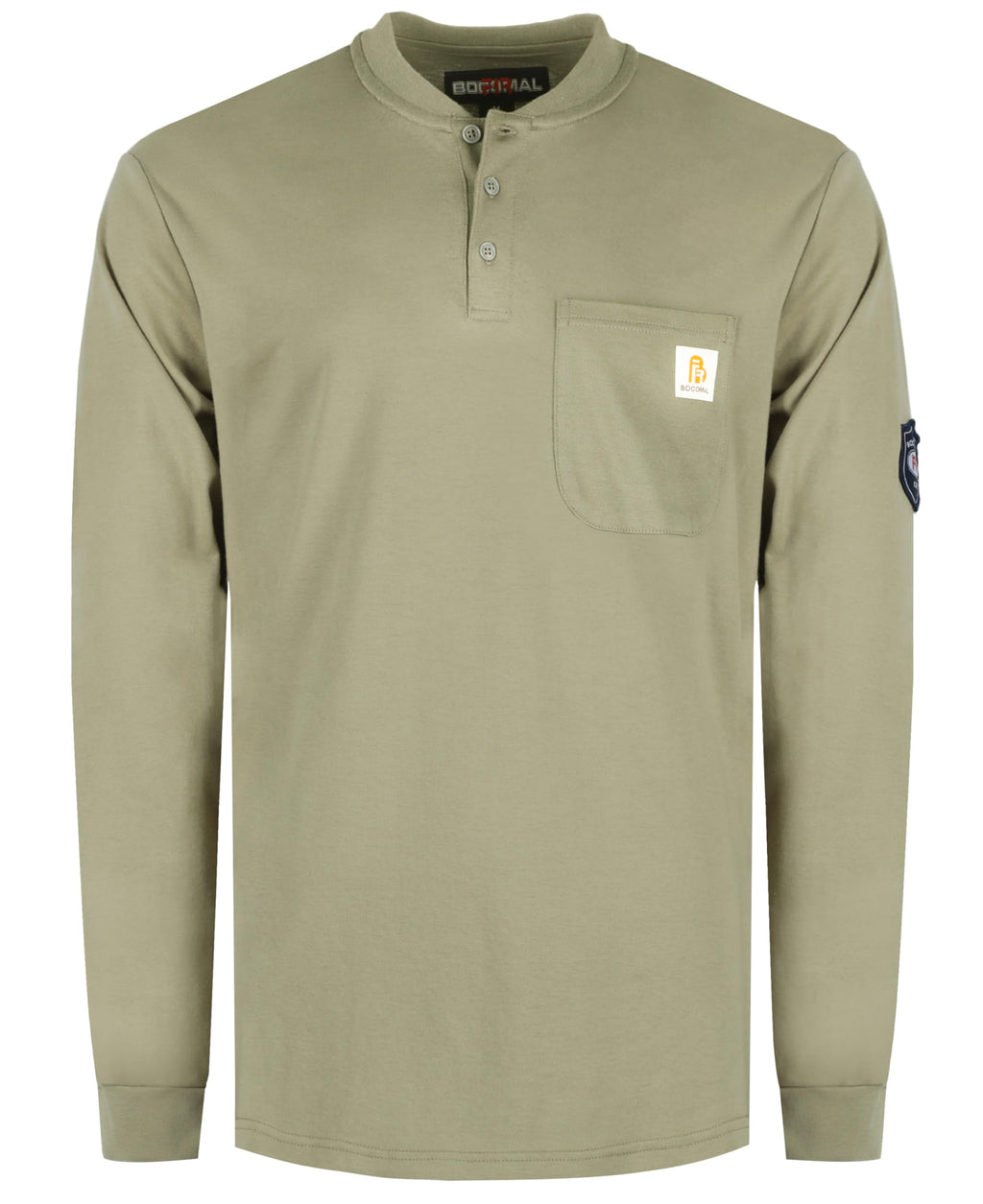BOCOMAL FR Shirts Flame Resistant Shirt 5.5oz 100% Cotton Light Weight CAT2 Fire Retardant Henley Shirts