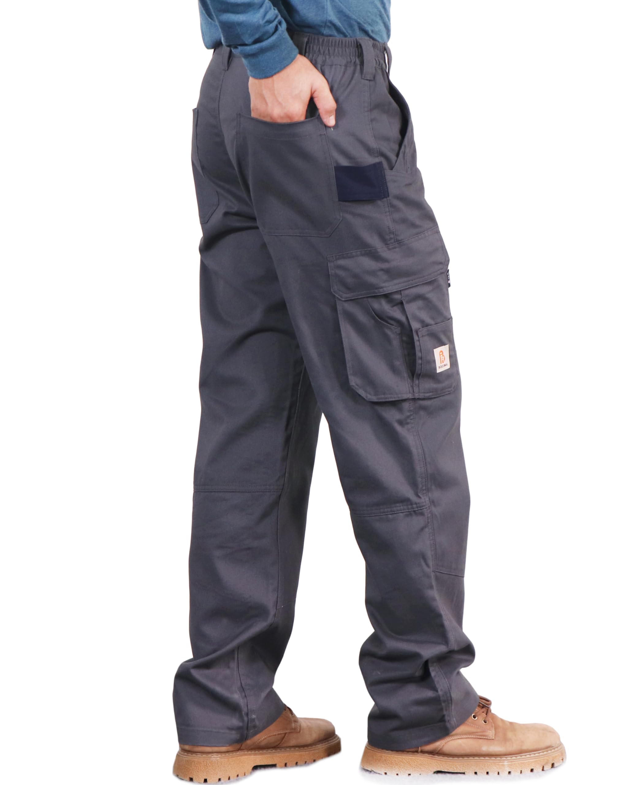 BOCOMAL FR Pants for Men Utility Cargo Pockets Flame Resistant/Fire Retardant Carpenter Water Oil Repellent Finish