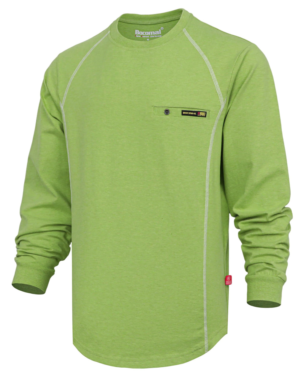 BOCOMAL FR Shirts for Men Melt Pocket Lightweight Crew T-Shirt NFPA2112/CAT2 Fire Resistant Work Shirt