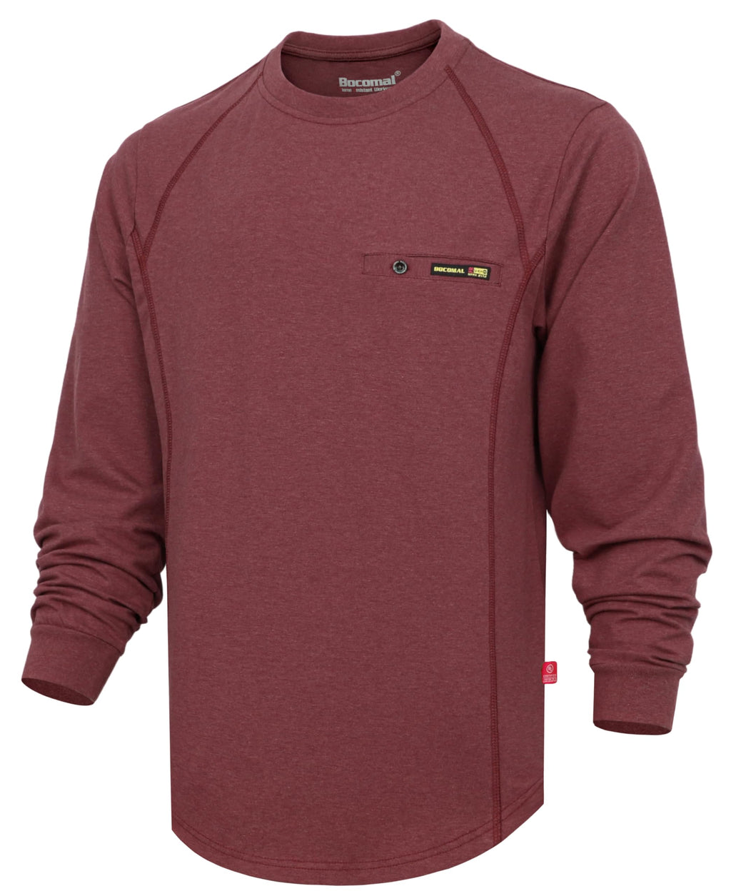 BOCOMAL FR Shirts for Men Melt Pocket Lightweight Crew T-Shirt NFPA2112/CAT2 Fire Resistant Work Shirt